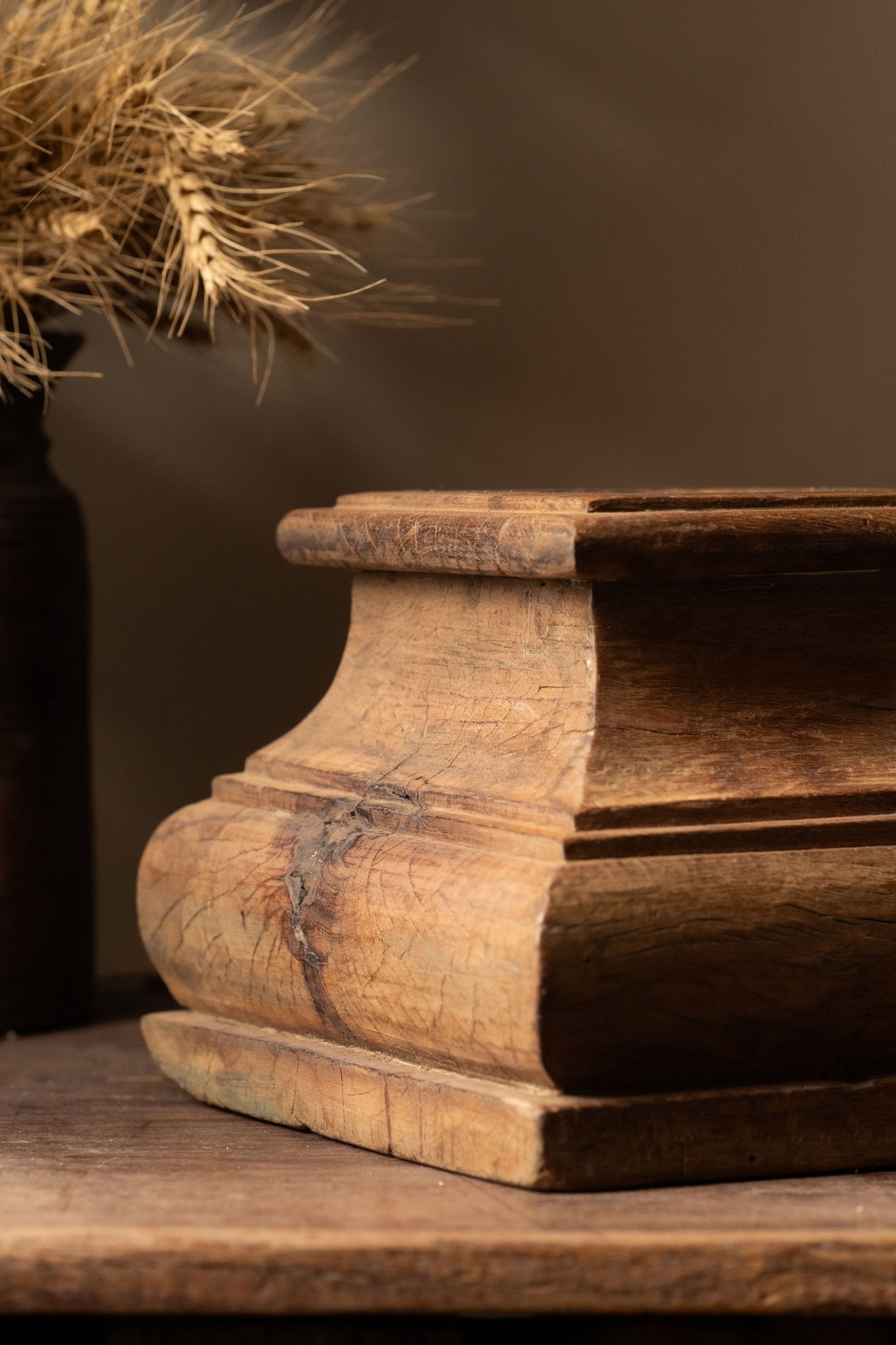 Vintage Wooden Pillar Candle Holder - Design 1 - TesuCandles & Candle Holders