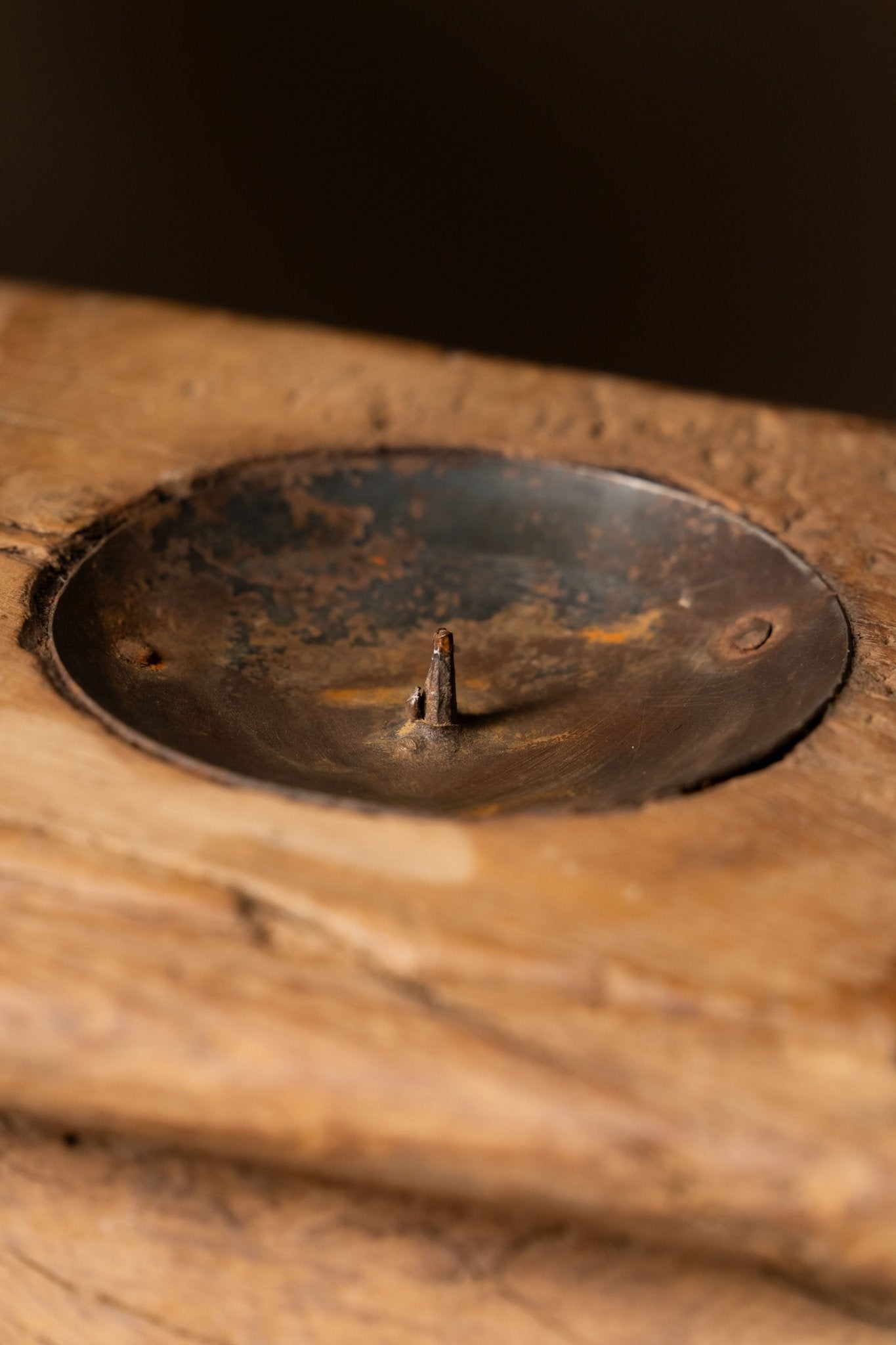 Vintage Wooden Pillar Candle Holder - Design 3 - TesuCandles & Candle Holders