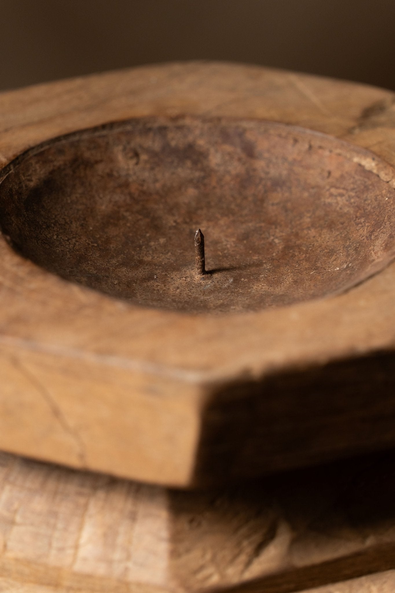 Vintage Wooden Pillar Candle Holder - Handcrafted Reclaimed Wood Design - TesuCandles & Candle Holders