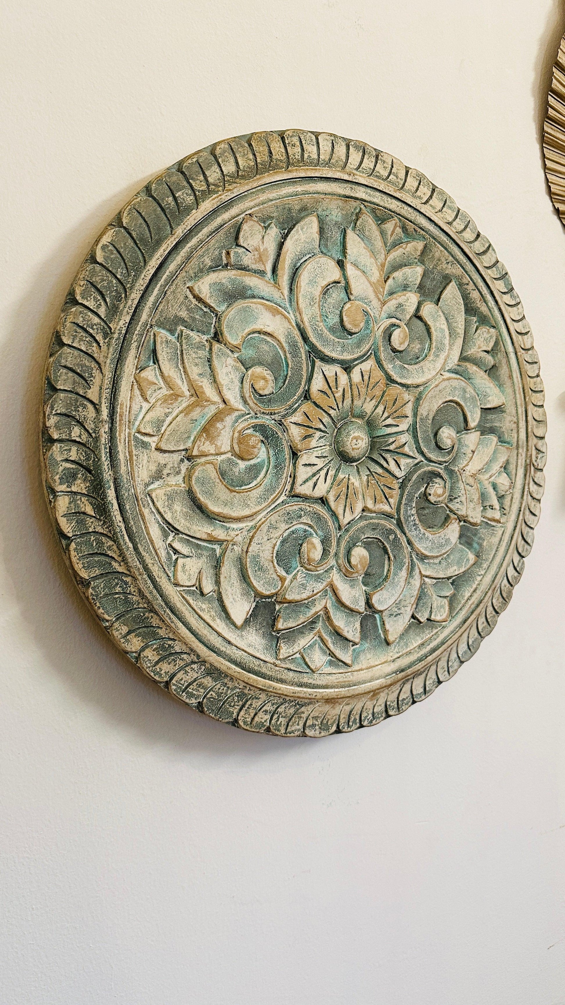 Turquoise Carved Wall Decor - TESU