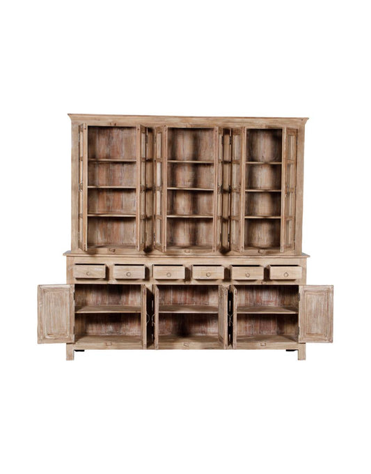 Virasat Teak Glass Display Cabinet - TesuFurniture