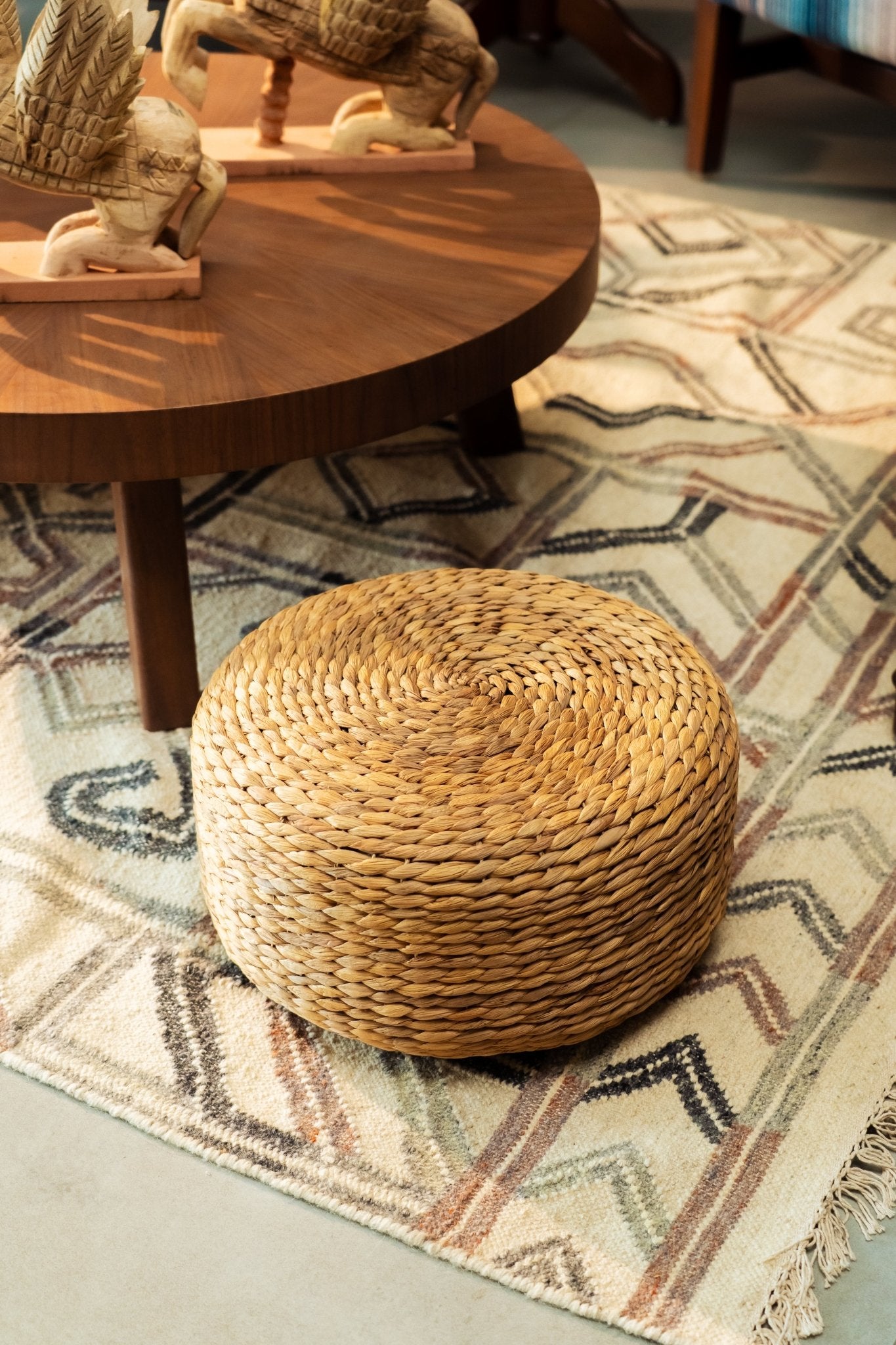 Water Hyacinth Seat Cushion Ottoman - TesuOttoman