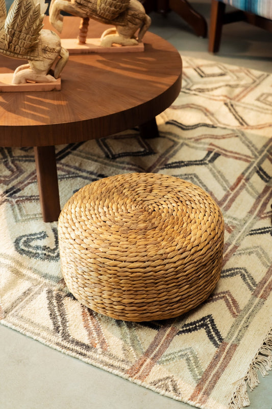 Water Hyacinth Seat Cushion Ottoman - TesuOttoman