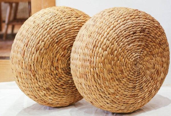 Water Hyacinth Seat Cushion Ottoman - TesuOttoman