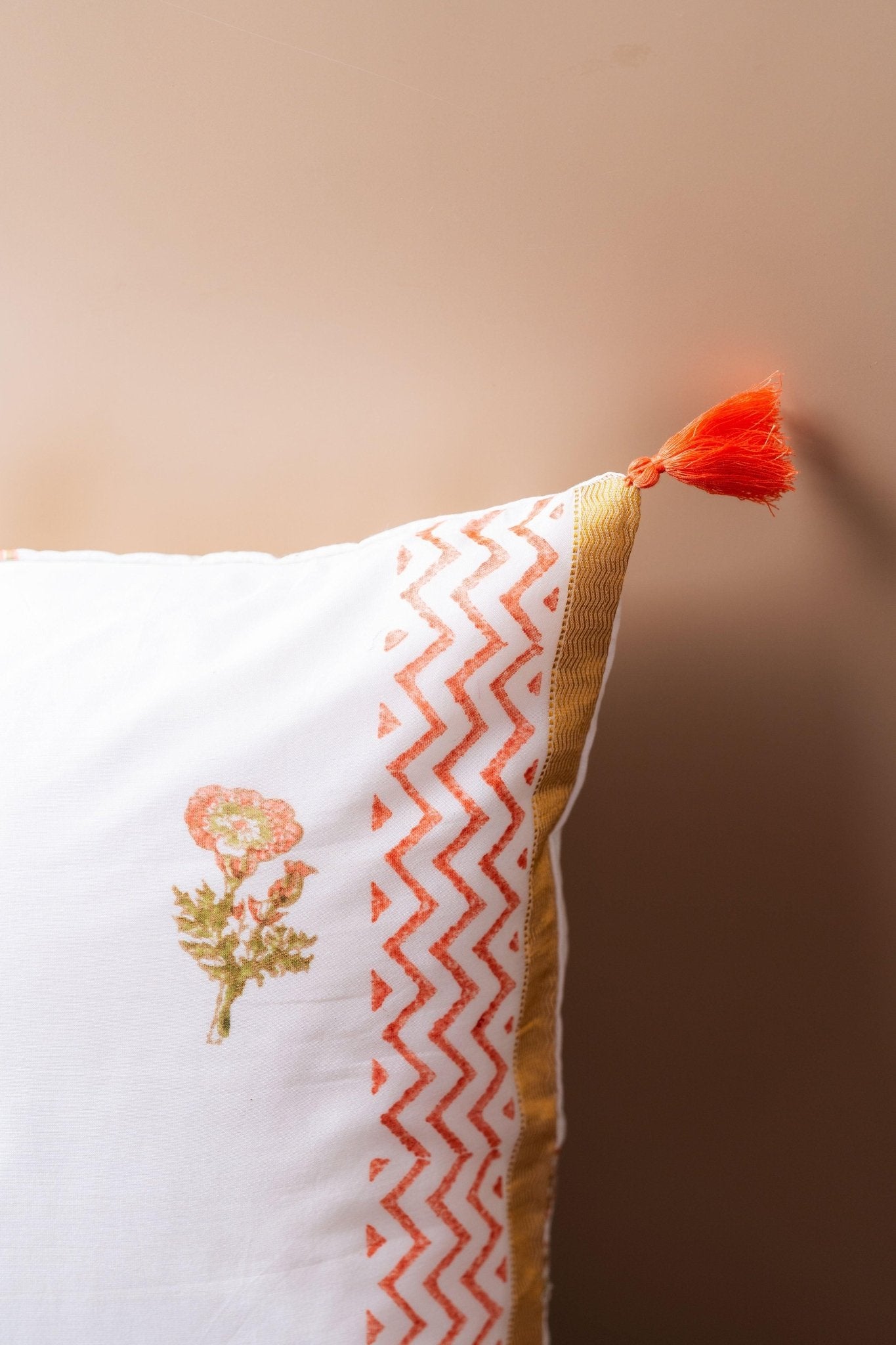 Whispers of Chanderi Collection - Floral Elegance Chanderi Silk Cushion Covers - TesuCushion Covers