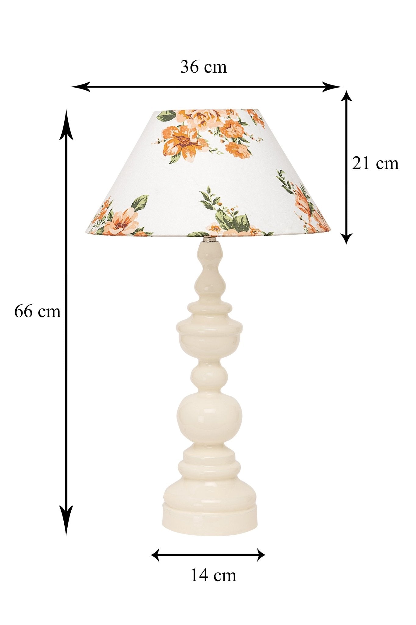 White Floral Wooden Table Lampshade - TesuTable Lamp