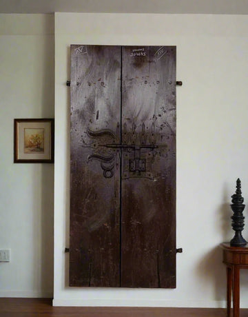 Wooden Door Panel With Iron Work - TesuWall Decor