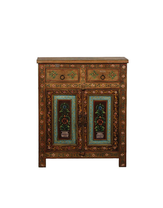 Wooden Floral Painted Cabinet - TesuCabinets & Storage