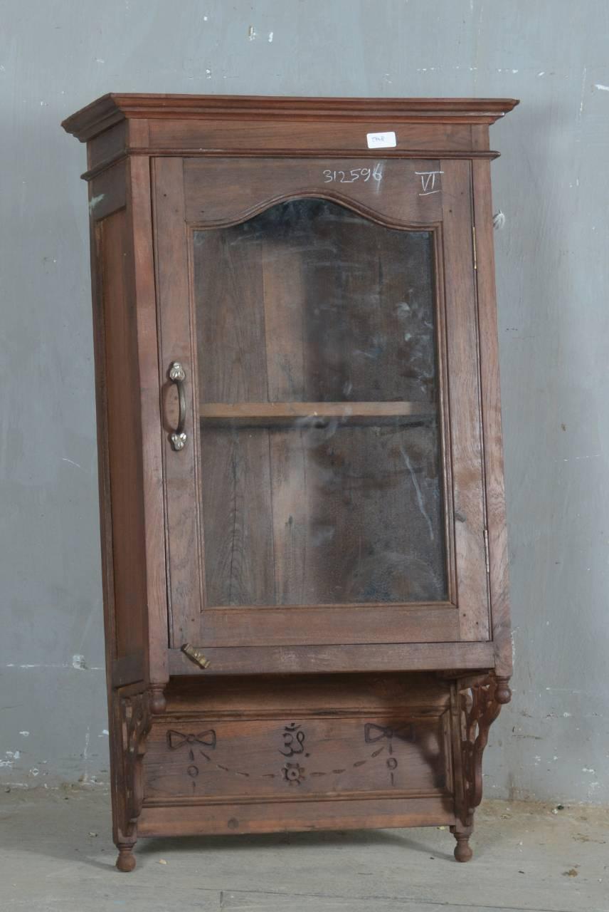 Wooden Glass Wall Showcase - TesuCabinets & Storage