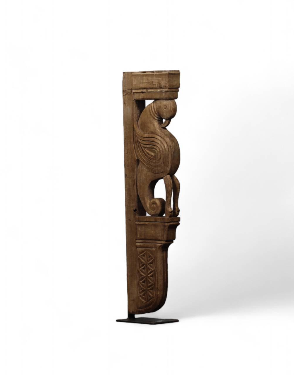Wooden Half Bracket on Iron Stand - TesuWooden Bracket