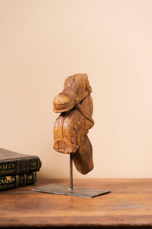 Wooden Horse on Iron Stand - Design 1 - TesuWooden Horse