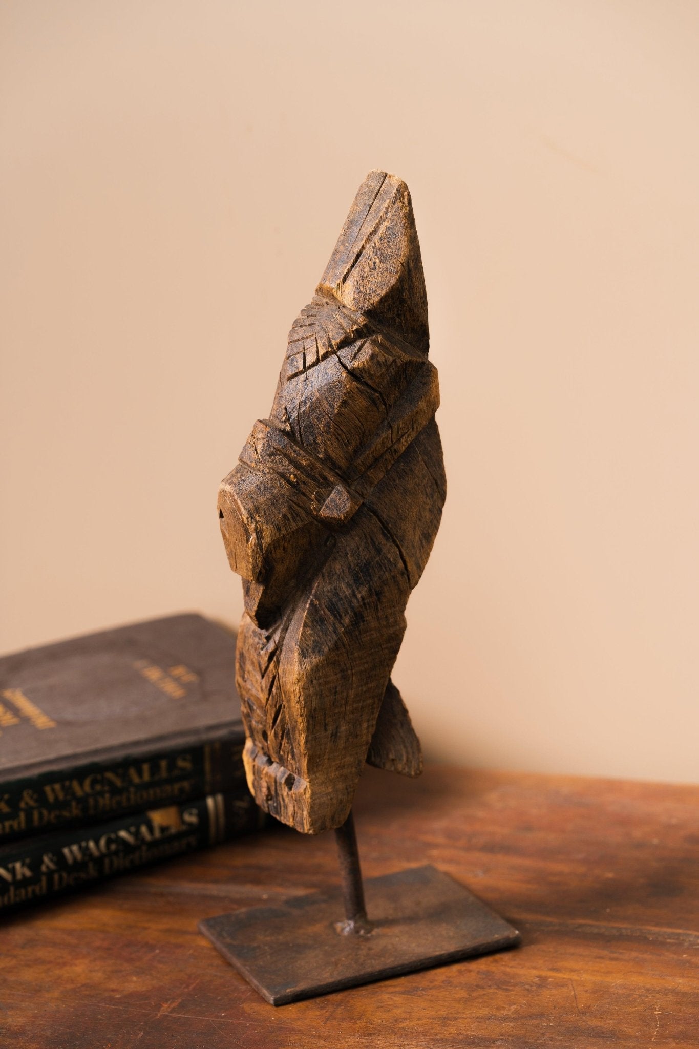 Wooden Horse on Iron Stand - Design 2 - TesuWooden Horse