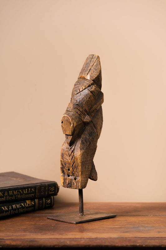 Wooden Horse on Iron Stand - Design 2 - TesuWooden Horse
