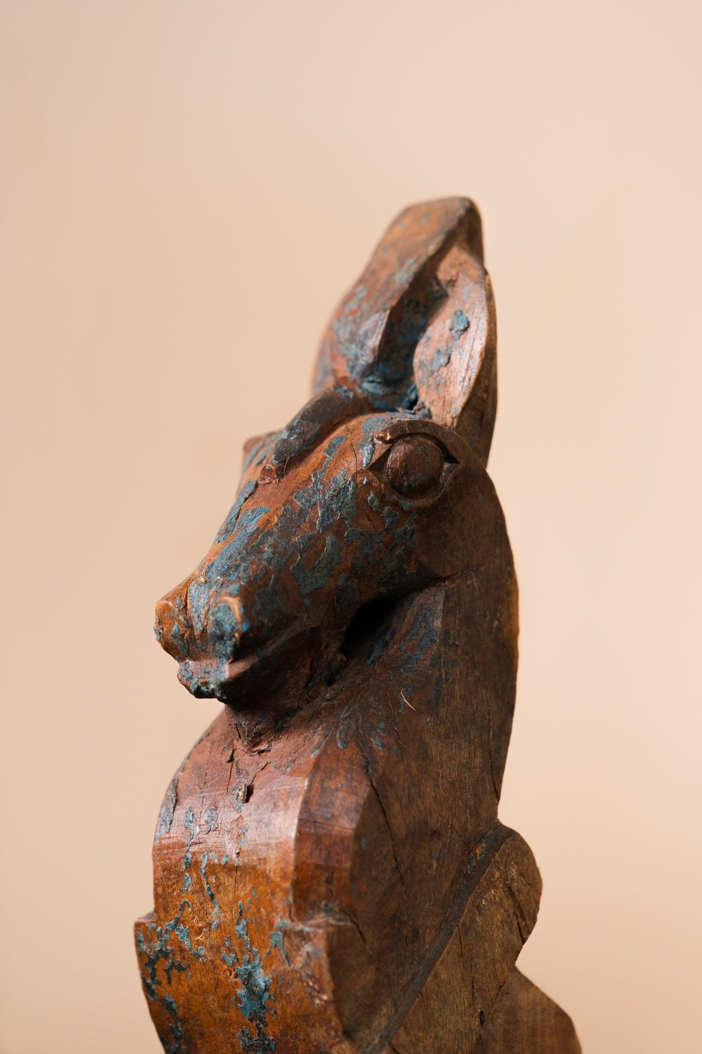 Wooden Horse on Iron Stand - Design 4 - TesuWooden Horse