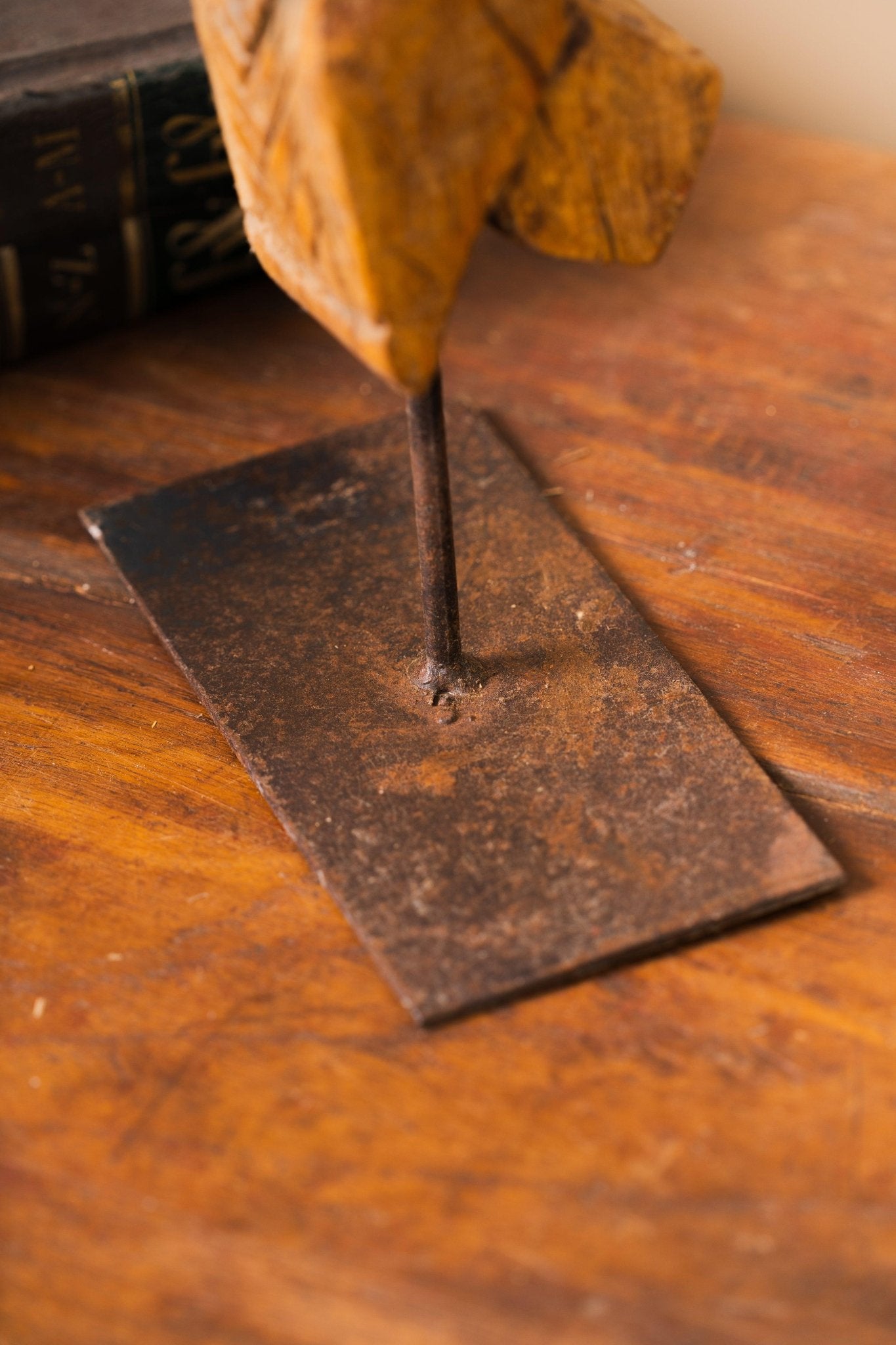 Wooden Horse on Iron Stand - Design 5 - TesuWooden Horse