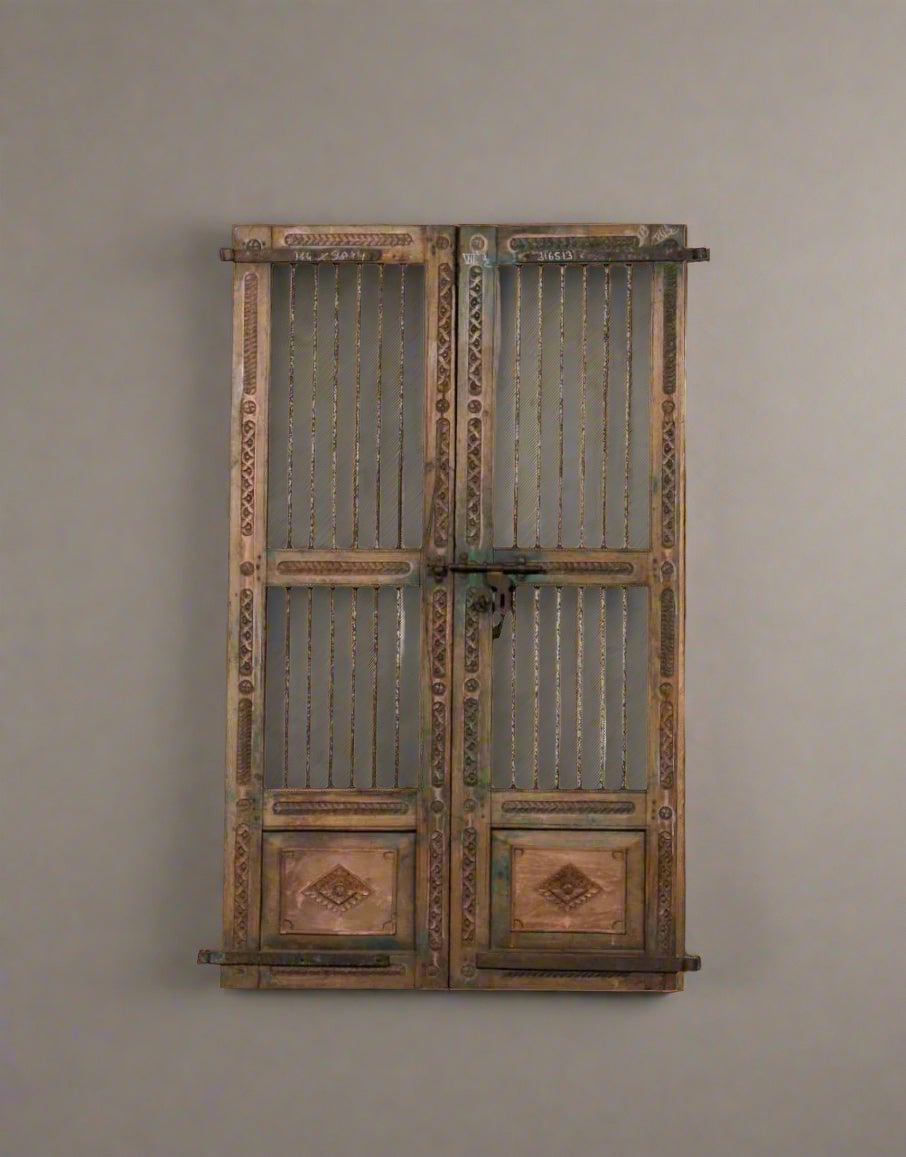 Wooden Iron Bar Door - TesuWall Decor