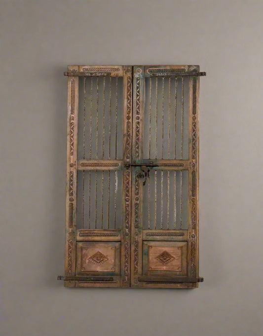 Wooden Iron Bar Door - TesuWall Decor