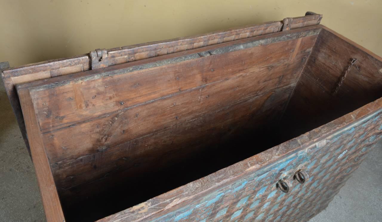 Wooden Iron Turquoise Console Box - TesuCabinets & Storage