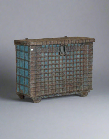 Wooden Iron Turquoise Console Box - TesuCabinets & Storage