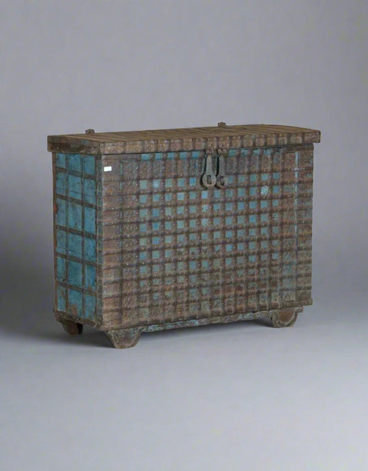 Wooden Iron Turquoise Console Box - TesuCabinets & Storage