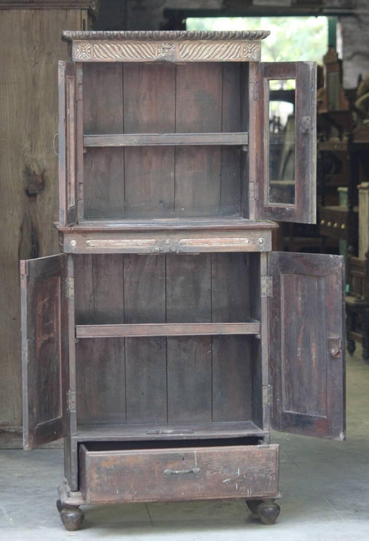 Wooden Two Part Almirah - TesuCabinets & Storage