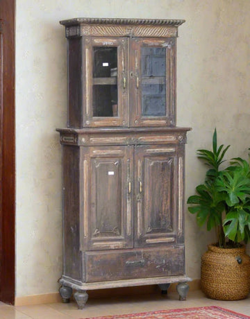 Wooden Two Part Almirah - TesuCabinets & Storage