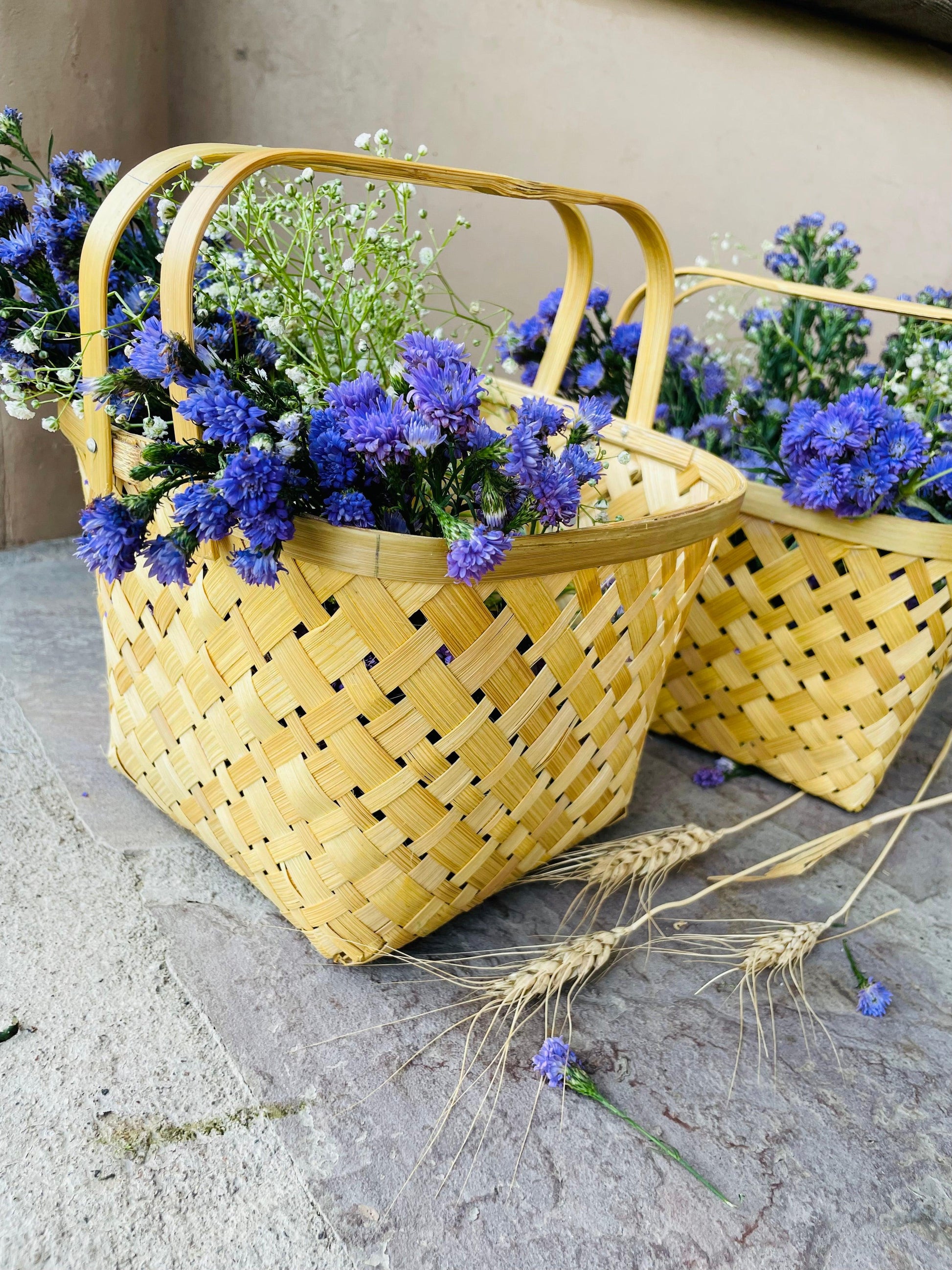 Handwoven Square Bamboo Basket with Handle - TESU