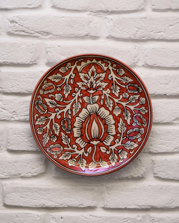 Red Flower Hanging Wall Plate