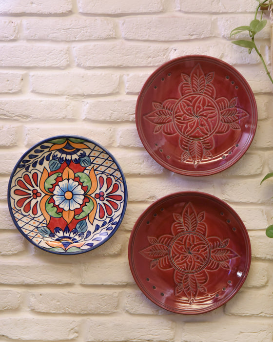 Multicolored Floral Hanging Wall Plate