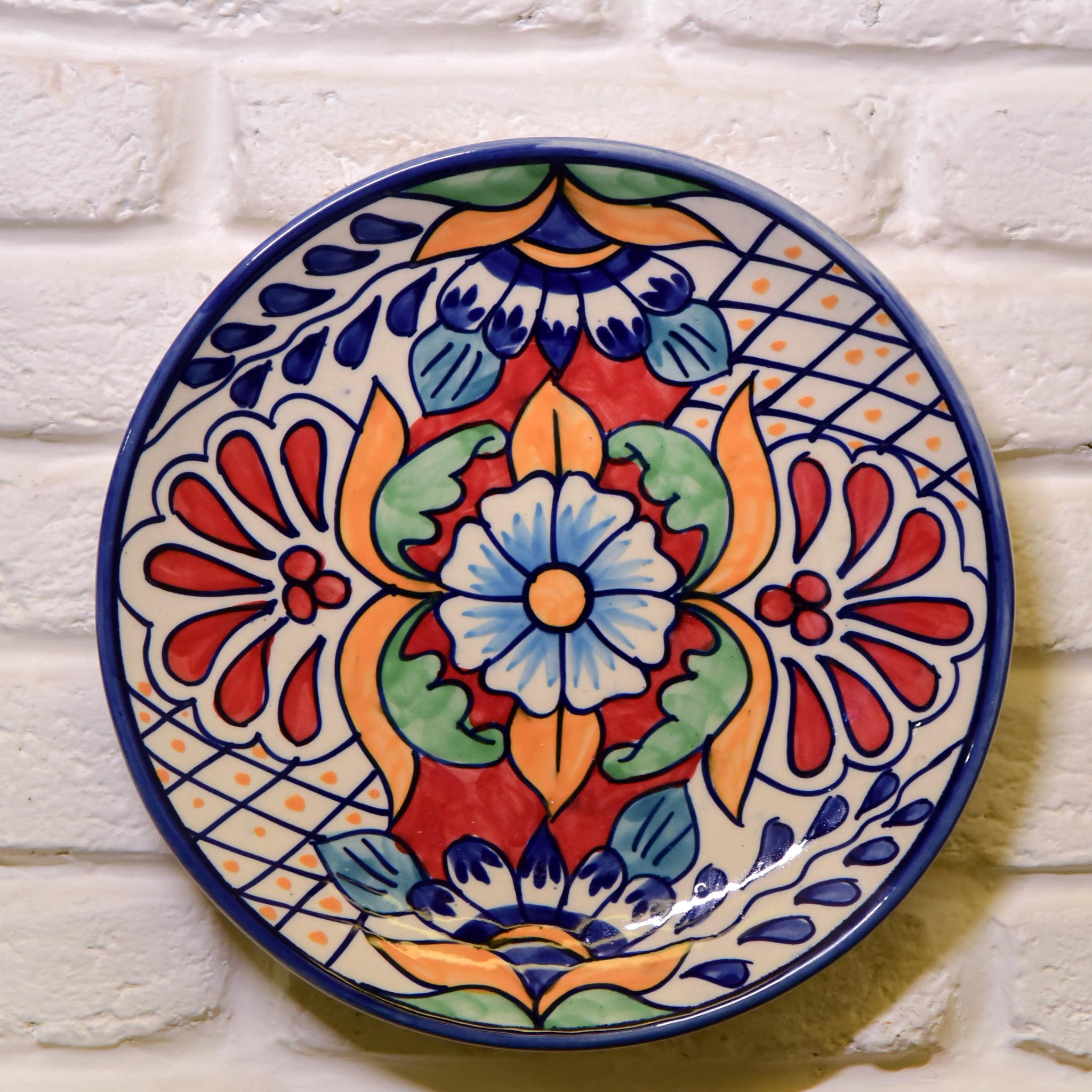 Multicolored Floral Hanging Wall Plate