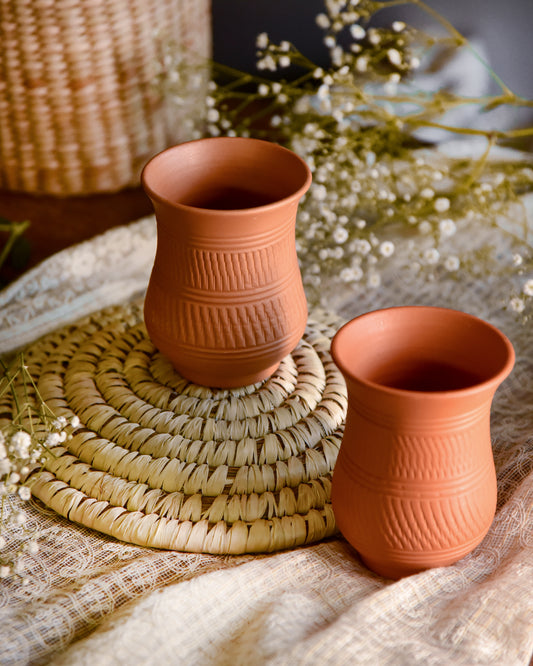 Handmade Terracotta Glasses ( Set of 2 ) - TESU