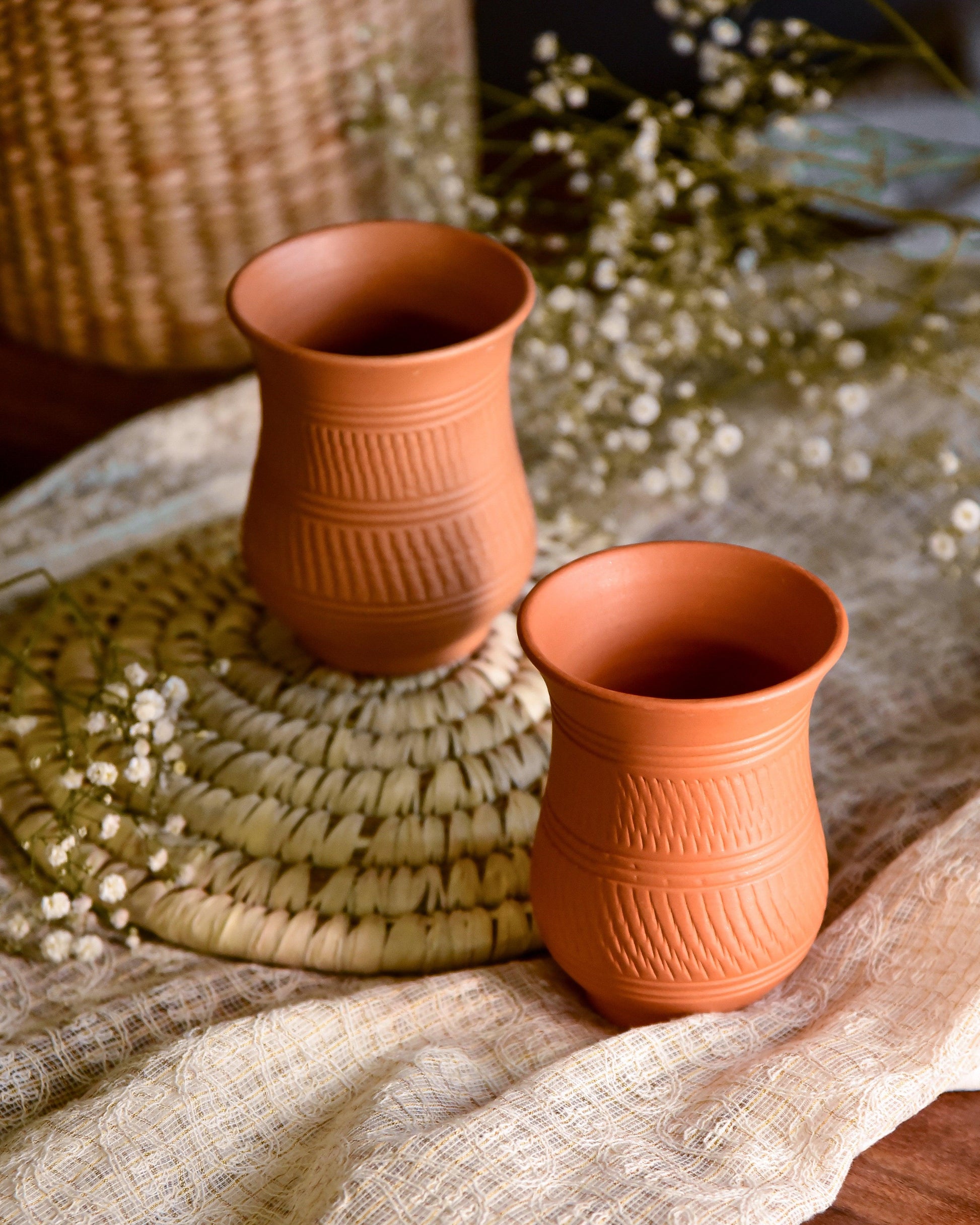 Handmade Terracotta Glasses ( Set of 2 ) - TESU