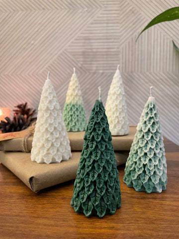 Scented Christmas Tree Candles - Set of 2