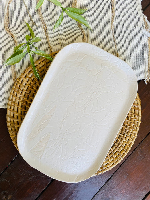 White Lace Ceramic Platter