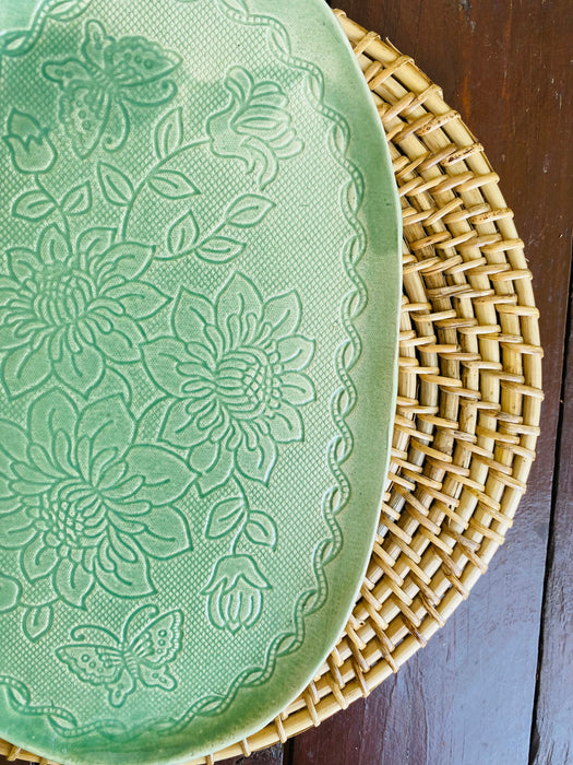 Green Lace Ceramic Platter