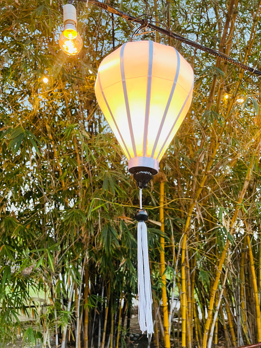 Vietnamese Silk Lanterns -Balloon Shaped White Plain