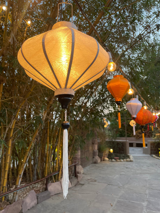 Vietnamese Silk Lanterns - Spaceship Shaped Printed