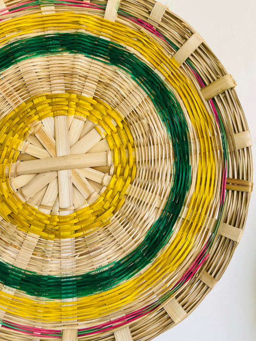 Bamboo Woven Wall Decor Basket - Multicolour
