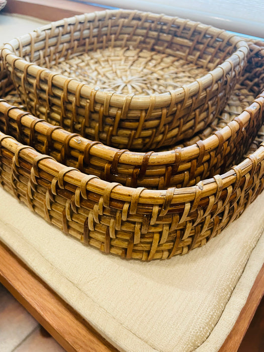 Handwoven Cane Tray - Square