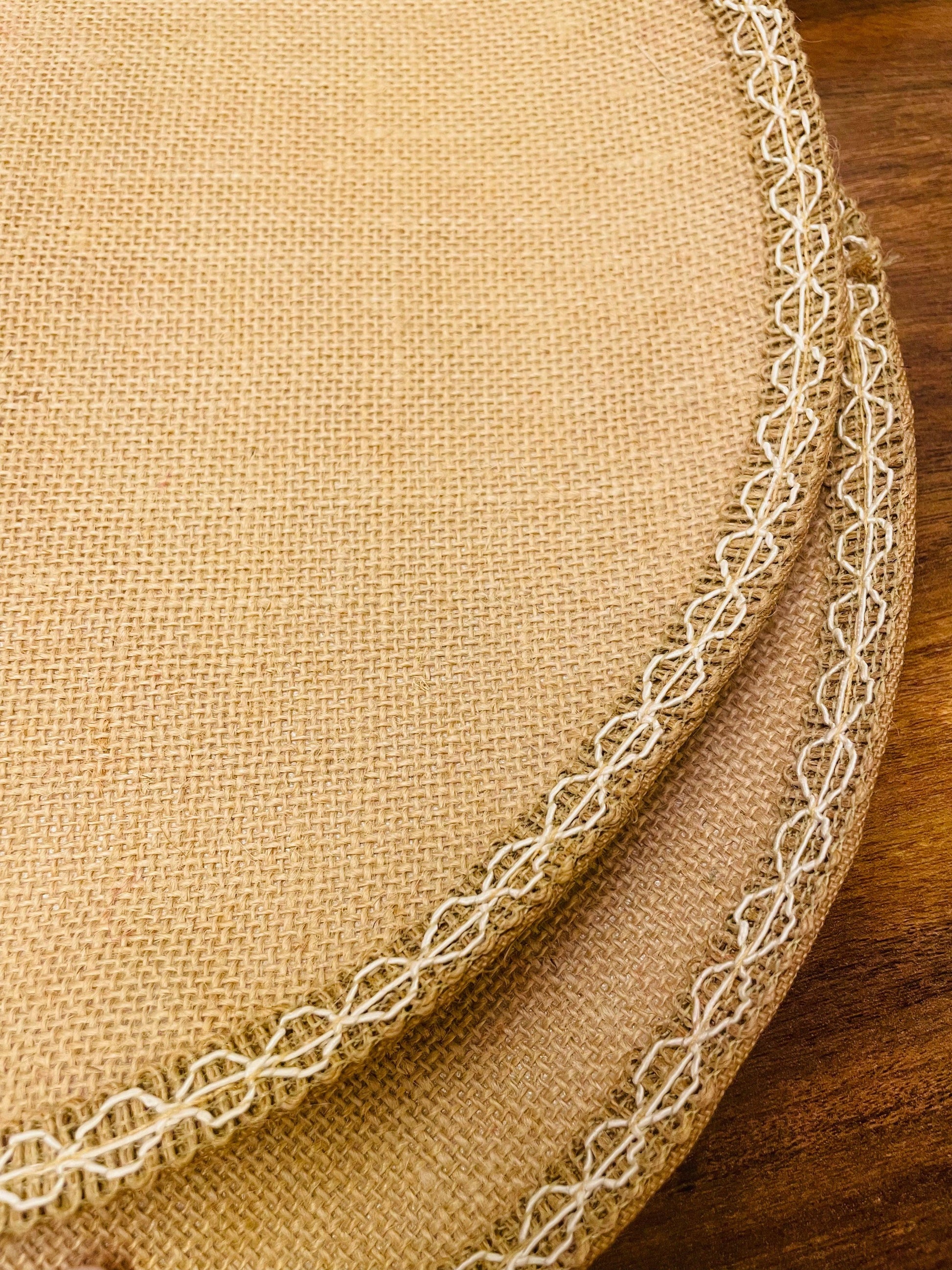 Jute Round Placemats with Laces - Set of 4 - TESU