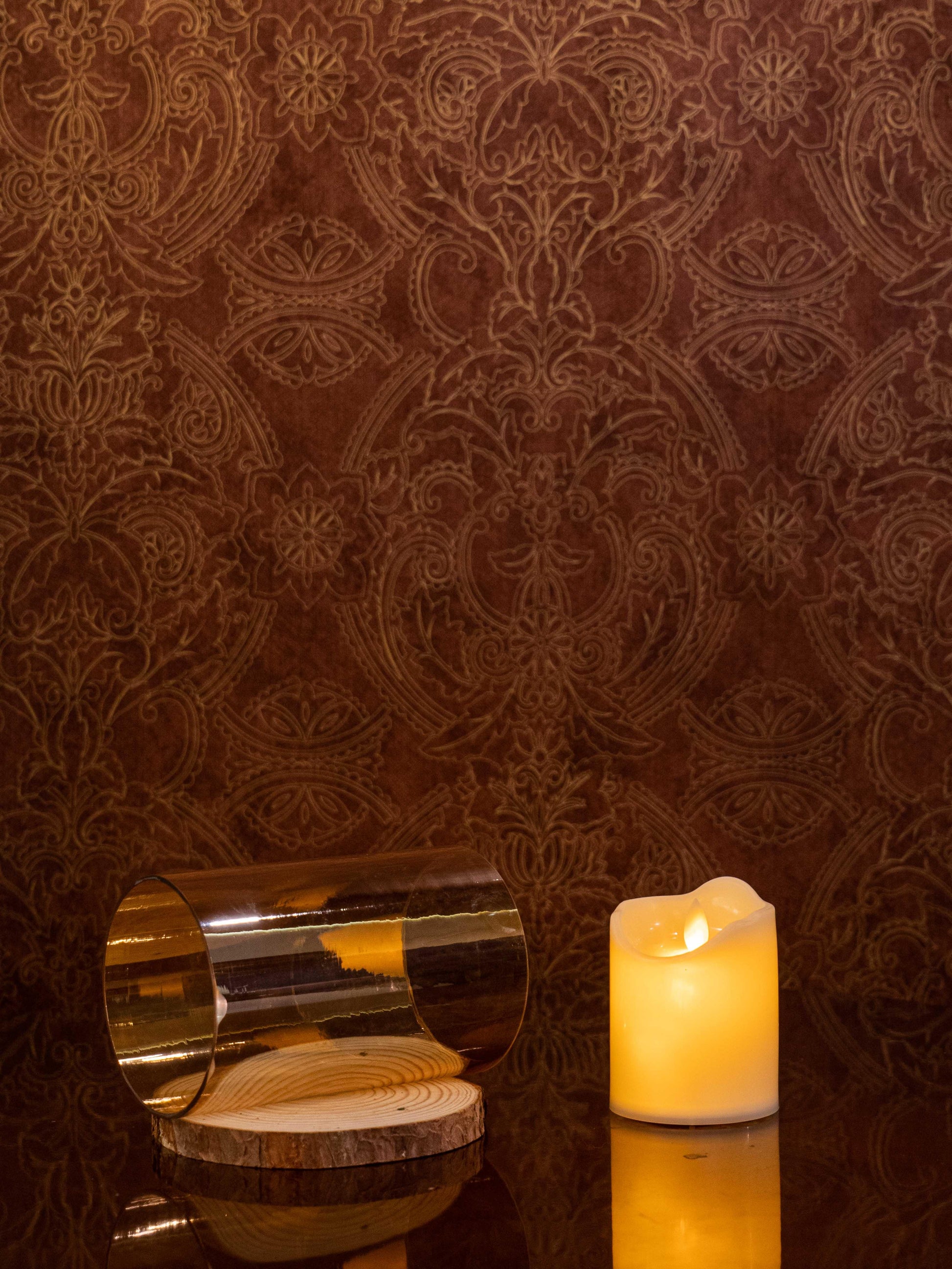 Metal Wire Lantern with Glass Candle Cover - TESU