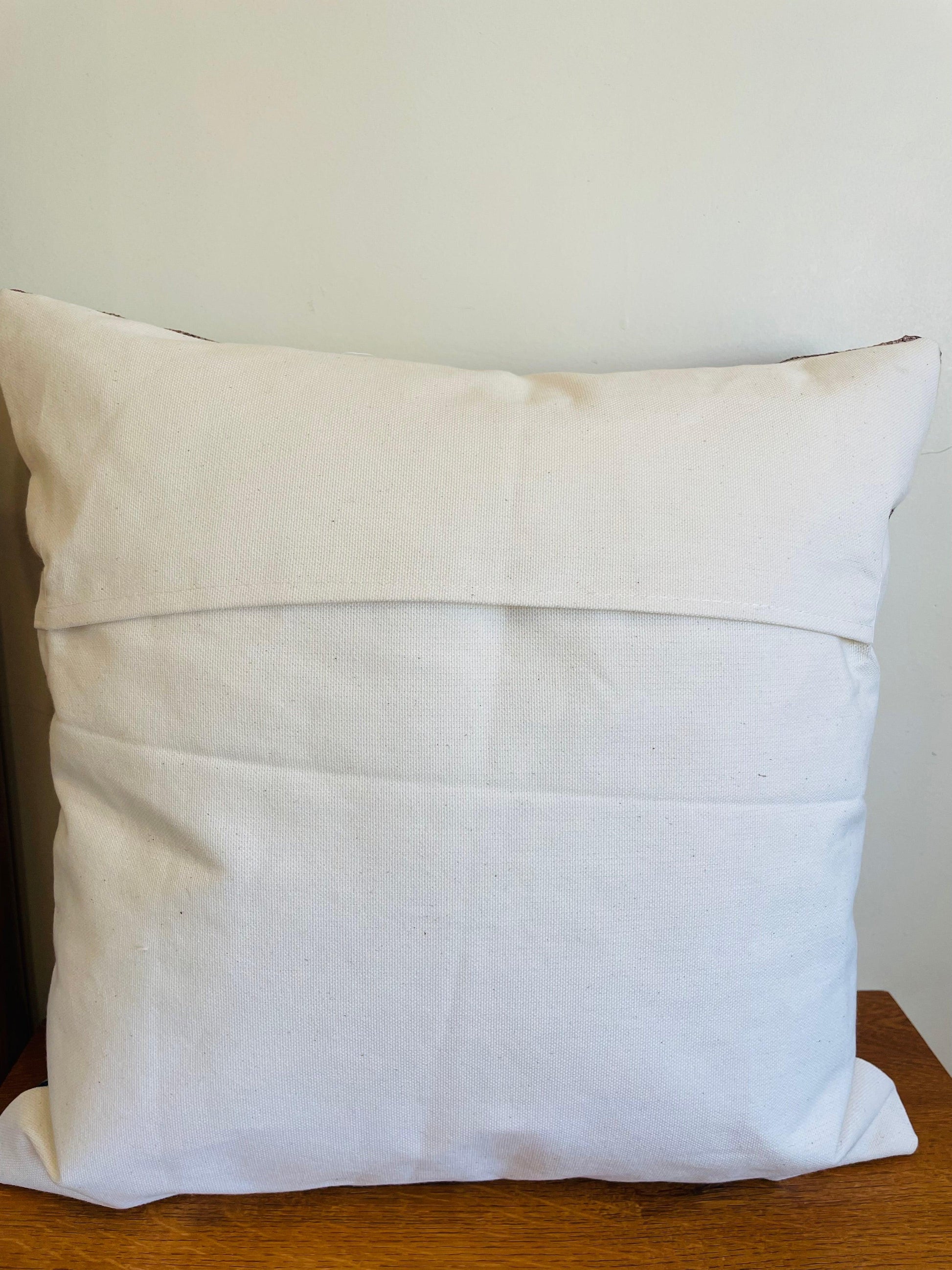Maple Leaf Chainstitch Embroidered Cushion Cover - Red and Cream - TESU