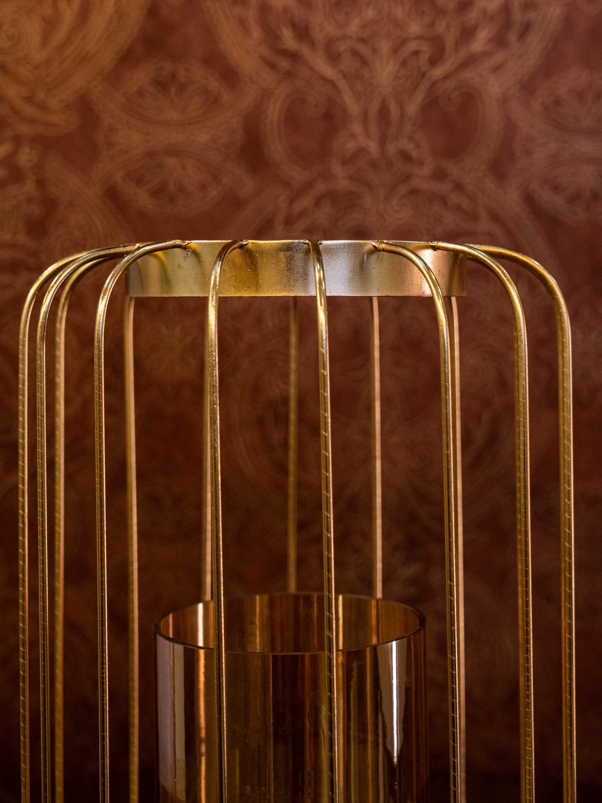Metal Wire Lantern with Glass Candle Cover - TESU