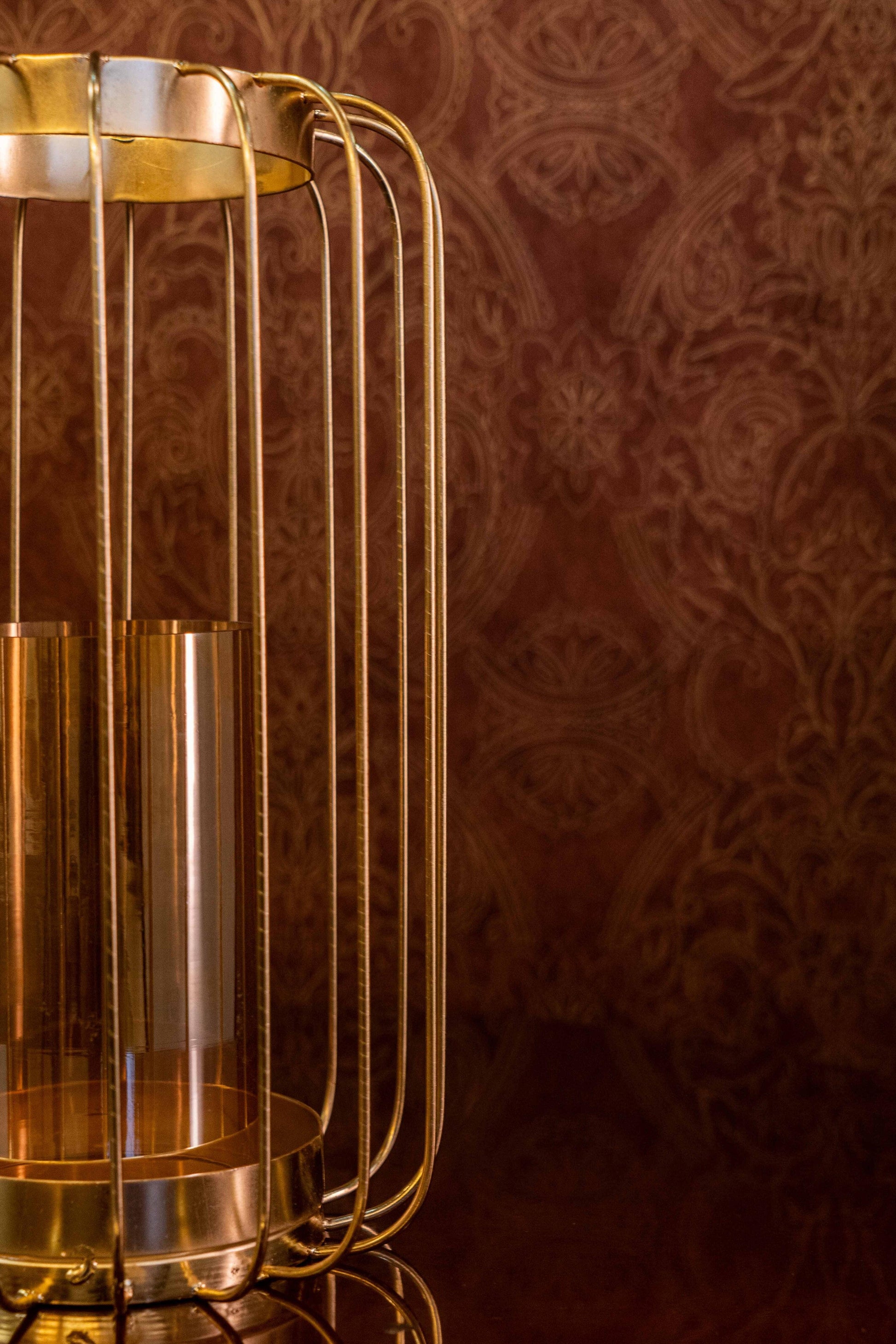 Metal Wire Lantern with Glass Candle Cover - TESU