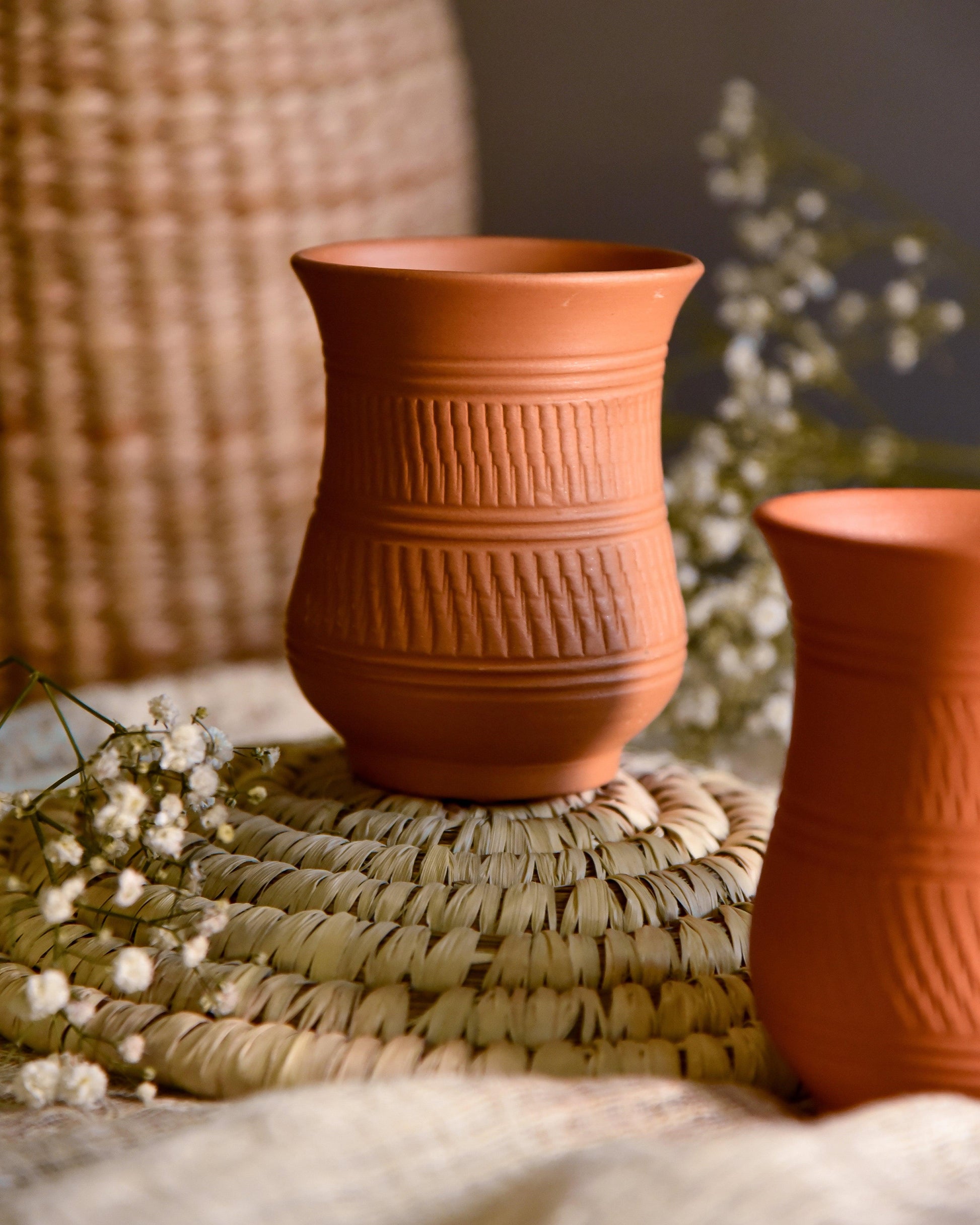Handmade Terracotta Glasses ( Set of 2 ) - TESU