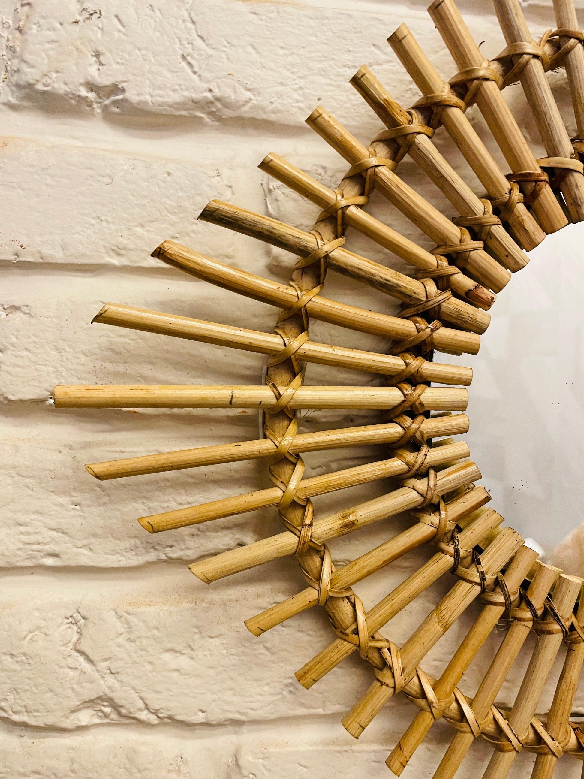 Vintage Rattan Cane Mirror - TESU