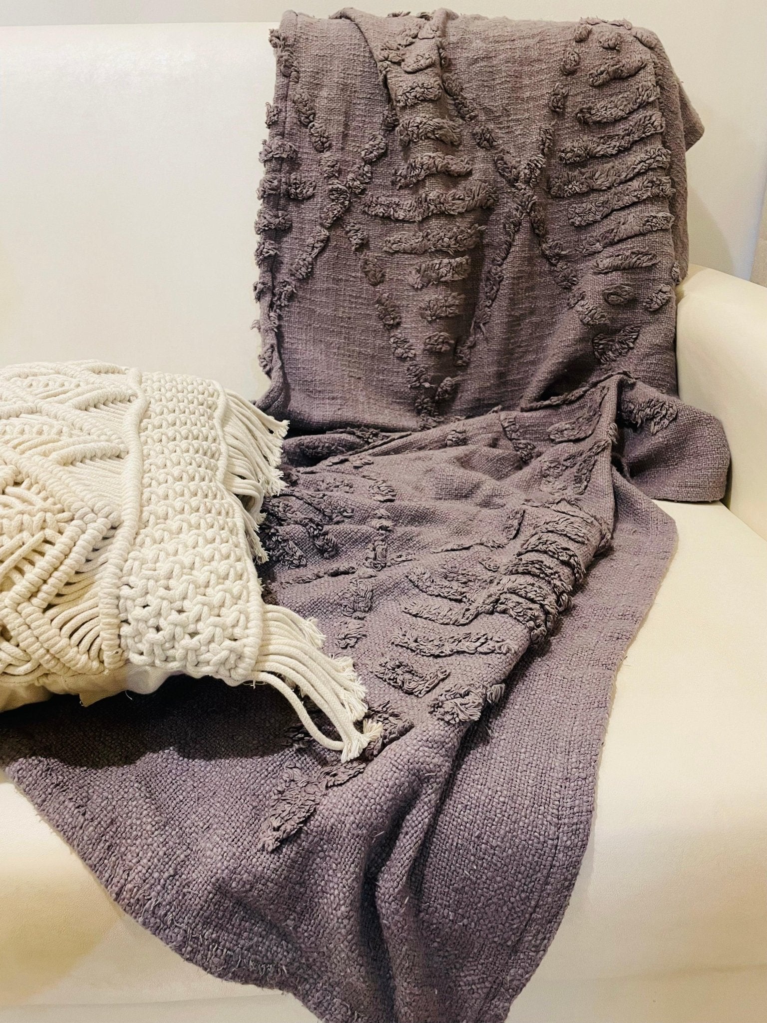 Bohemian Cotton Throws - Grey - TesuThrows