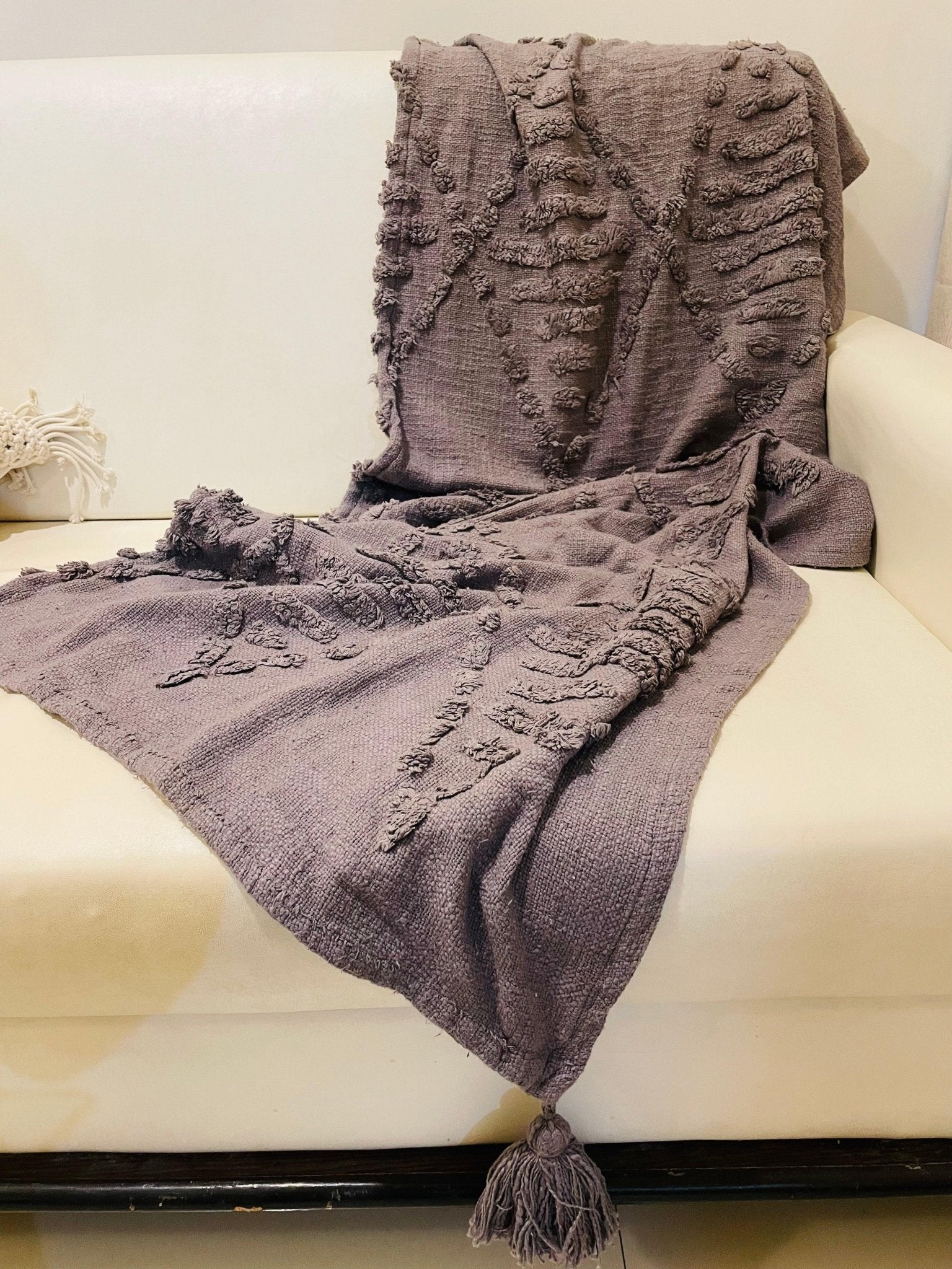 Bohemian Cotton Throws - Grey - TesuThrows