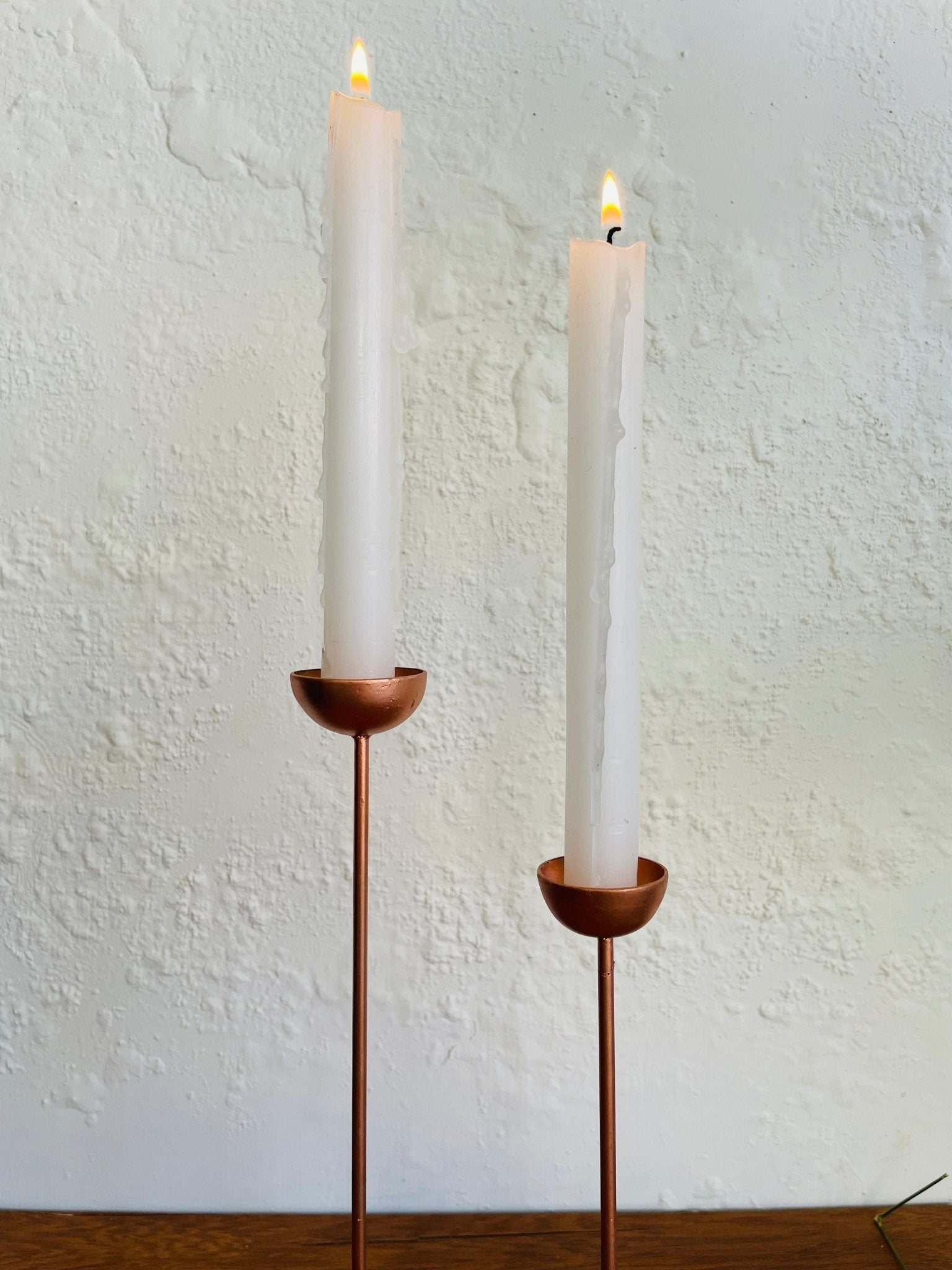 Contemporary Copper Plated Candle Holder - Set of 2 - TesuCandles & Candle Holders