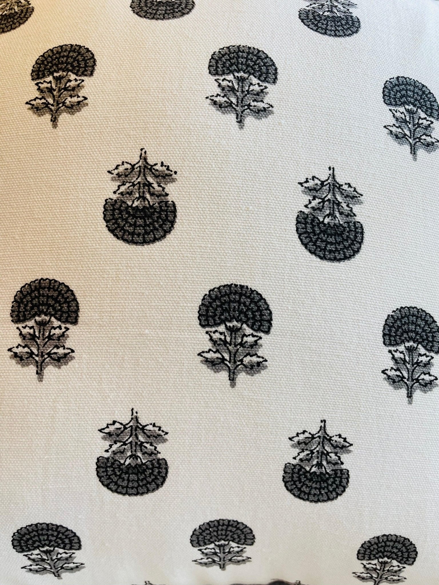 Grey and White Handblock Printed Cotton Cushion Covers - Set of 2 - TesuCushion Covers